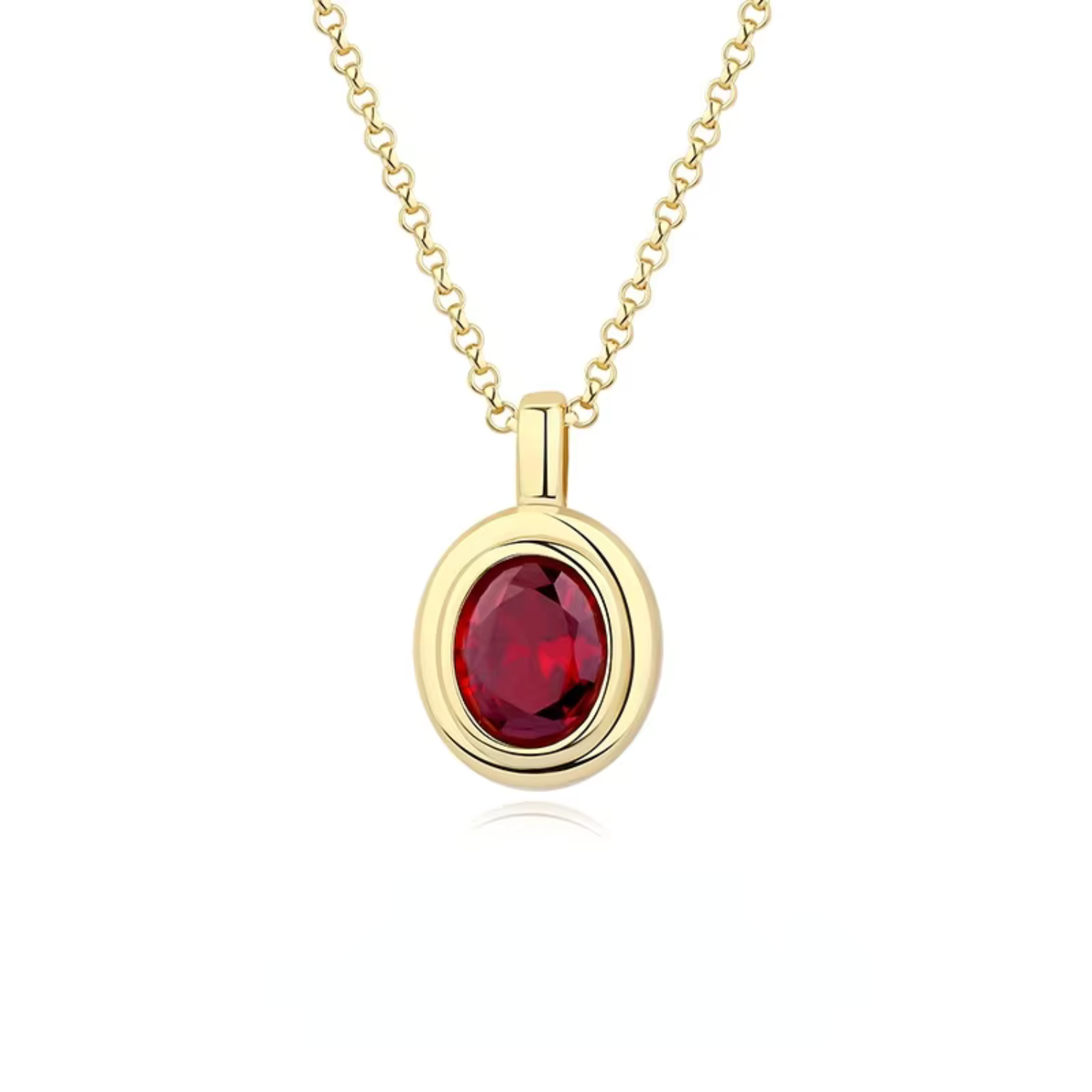 Red Cubic Zirconia Pendant Necklace Maya Henry Jewelry