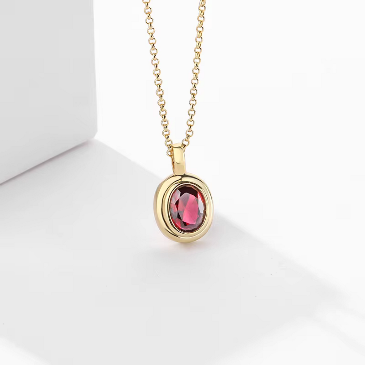 Red Cubic Zirconia Pendant Necklace Maya Henry Jewelry