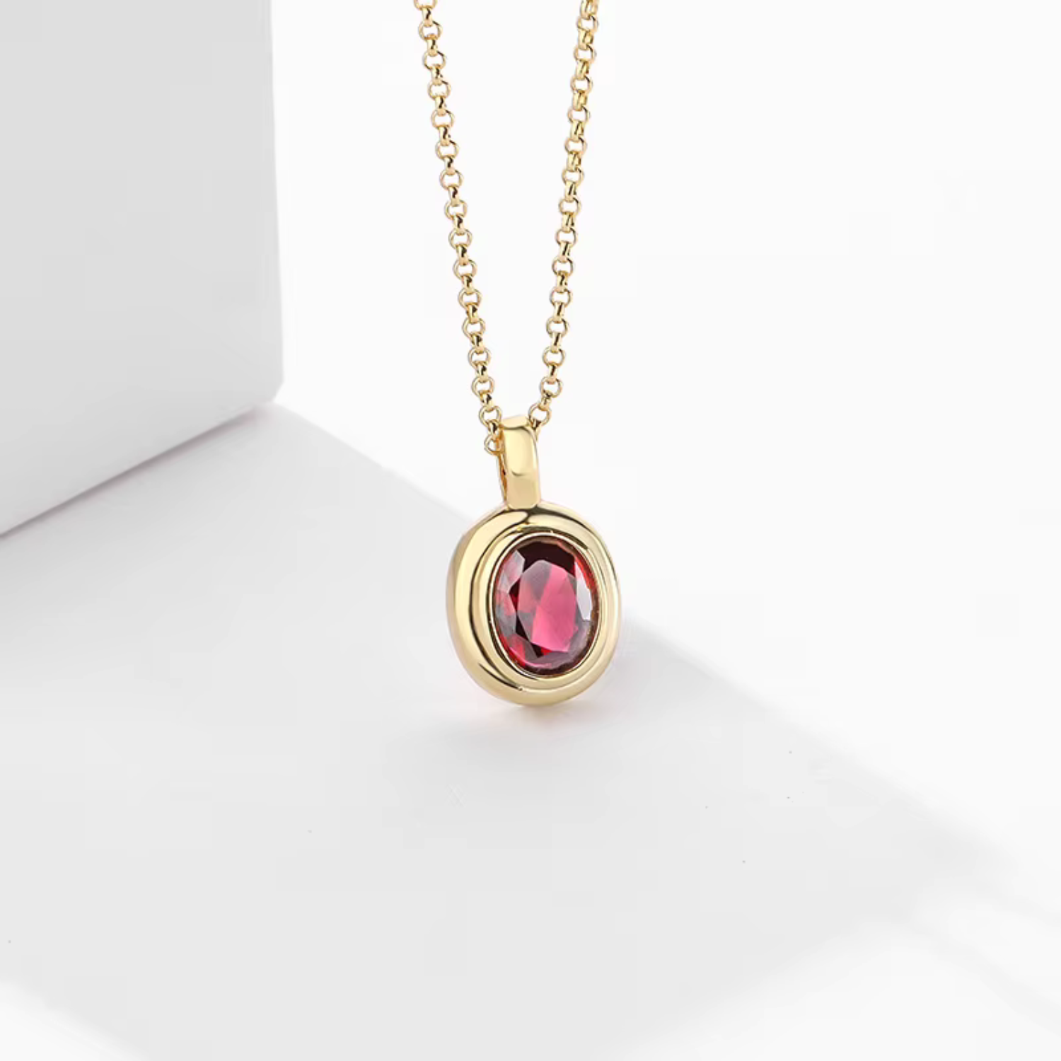 Red Cubic Zirconia Pendant Necklace Maya Henry Jewelry