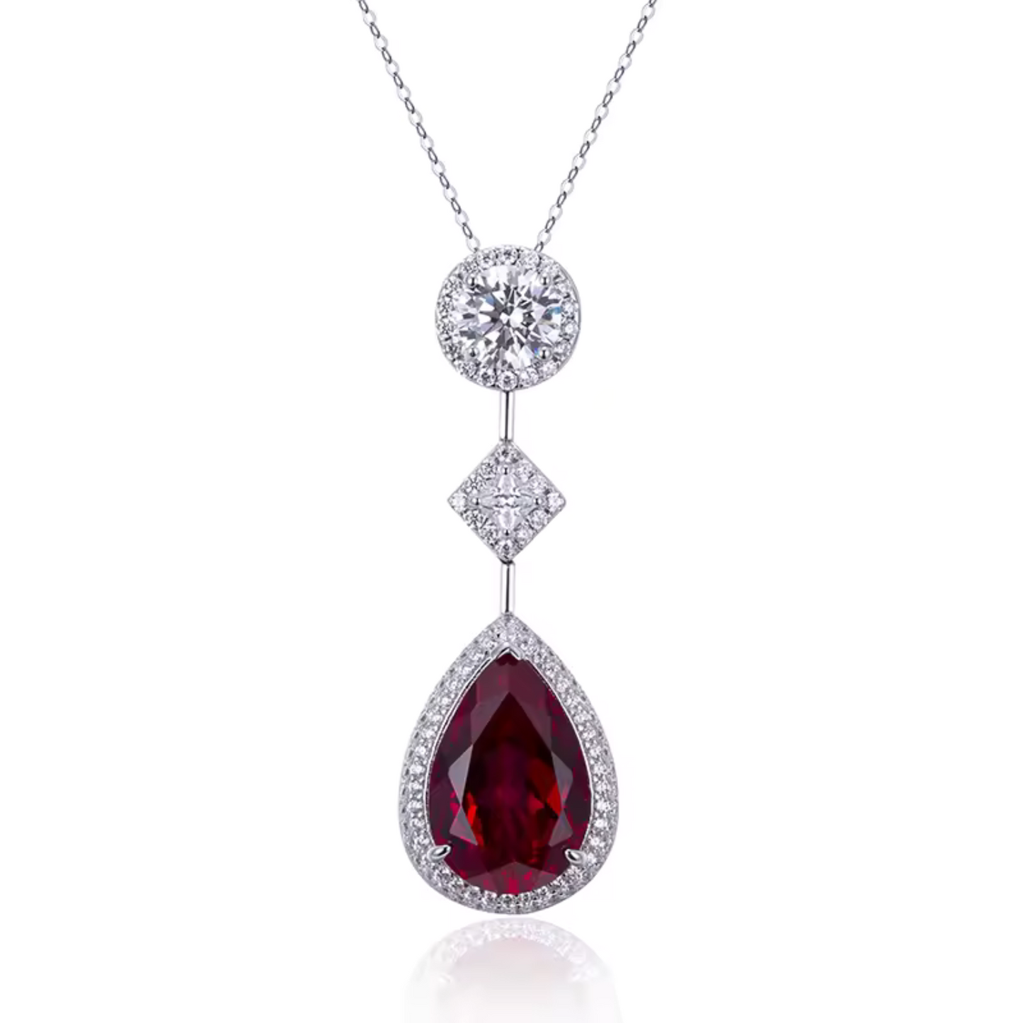 Red Crystal Silver Necklace Maya Henry Jewelry