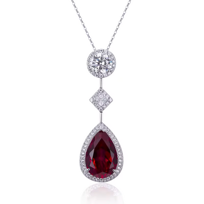 Red Crystal Silver Necklace Maya Henry Jewelry