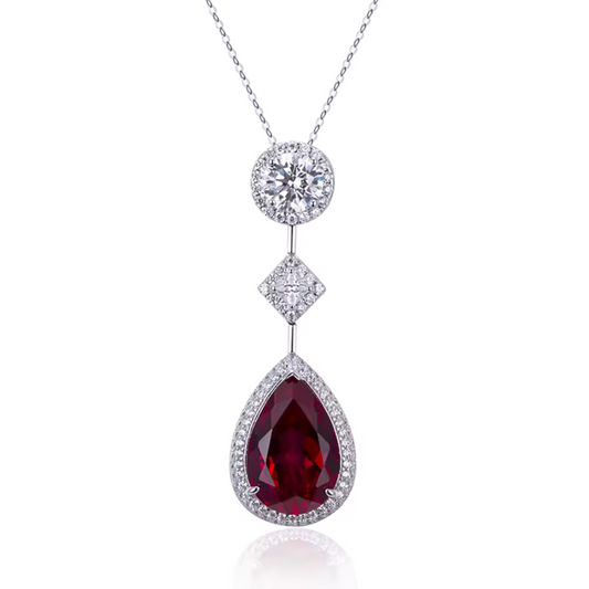 Red Crystal Silver Necklace Maya Henry Jewelry