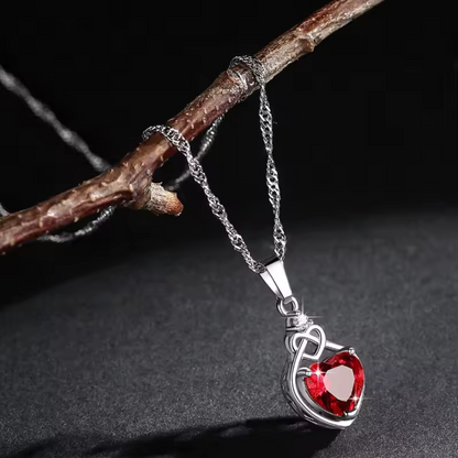 Red Zircon Heart Jewelry Set Maya Henry Jewelry