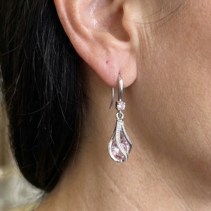 Rosalith Lumen Twist Earrings | White Gold Maya Henry Jewelry