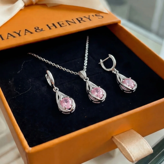 Rosalith Lumen Twist Jewelry Set | White Gold Maya Henry Jewelry