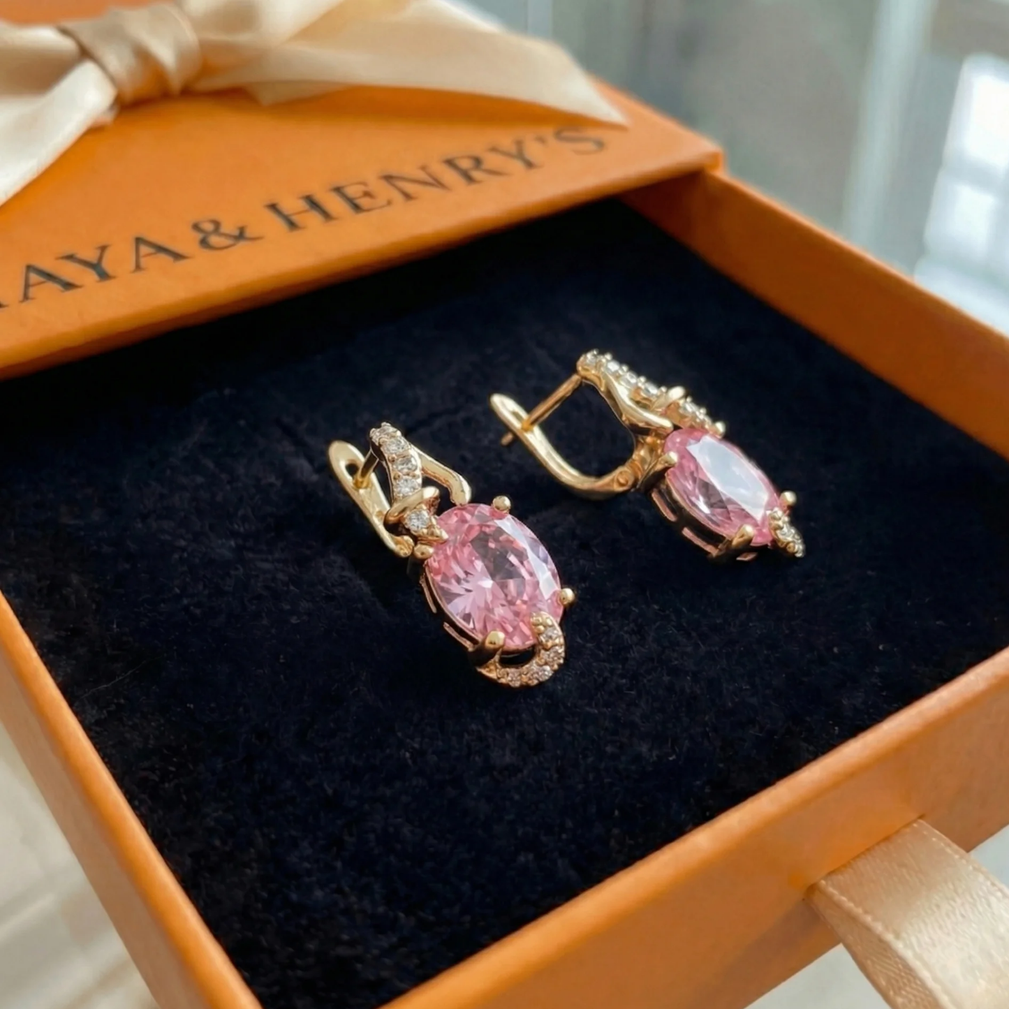 Rose Dawn Drop Earrings | Gold Maya Henry Jewelry