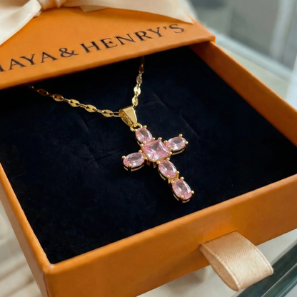 Rose Faith Cross Necklace | Gold Maya Henry Jewelry