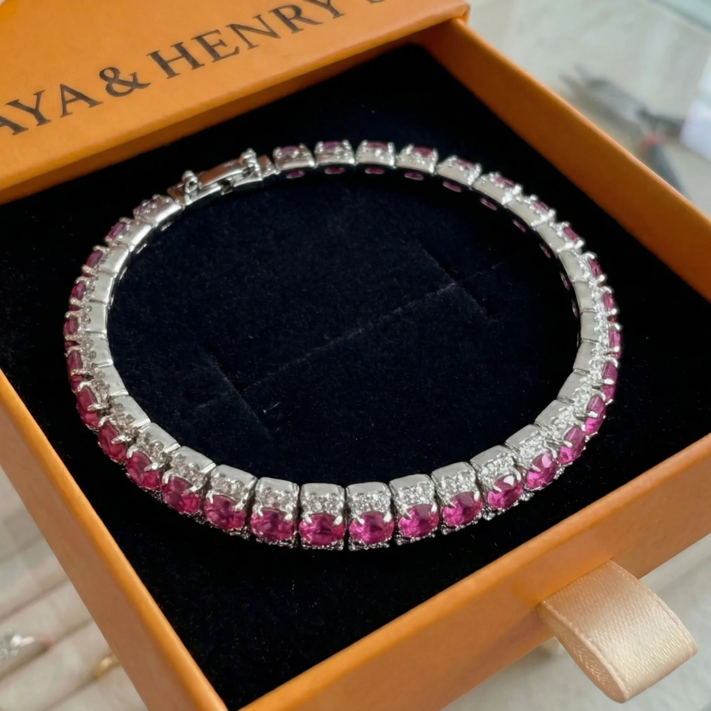 Roseglow Tennis Bracelet | White Gold Maya Henry Jewelry
