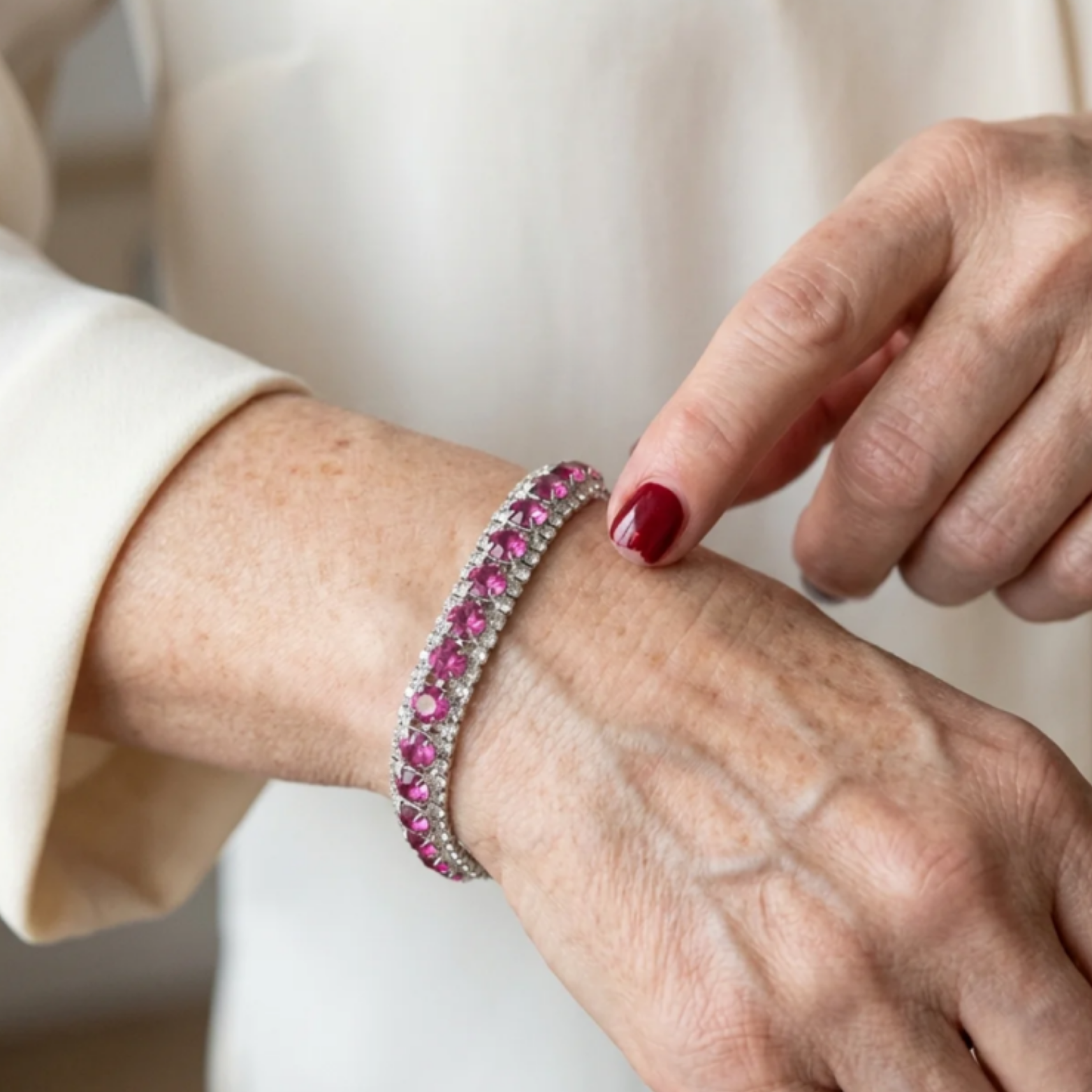 Roseglow Tennis Bracelet | White Gold Maya Henry Jewelry