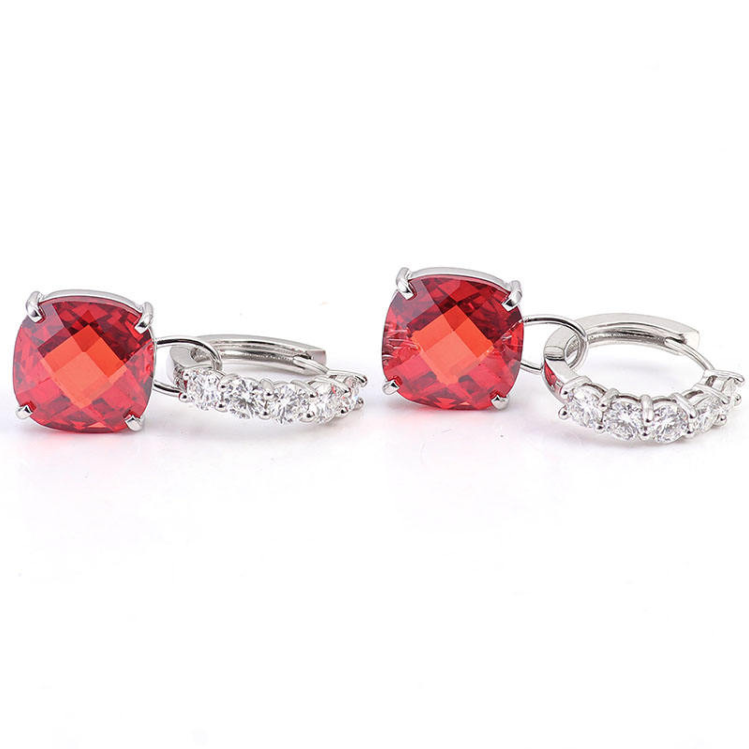 Ruby & Diamond Stud Earrings Maya Henry Jewelry