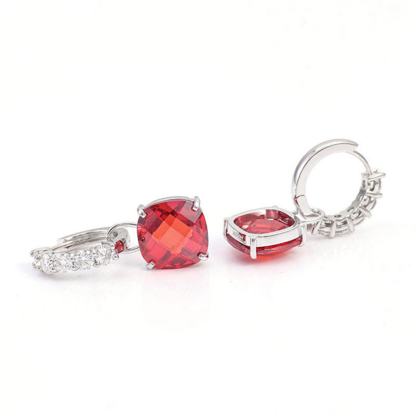 Ruby & Diamond Stud Earrings Maya Henry Jewelry