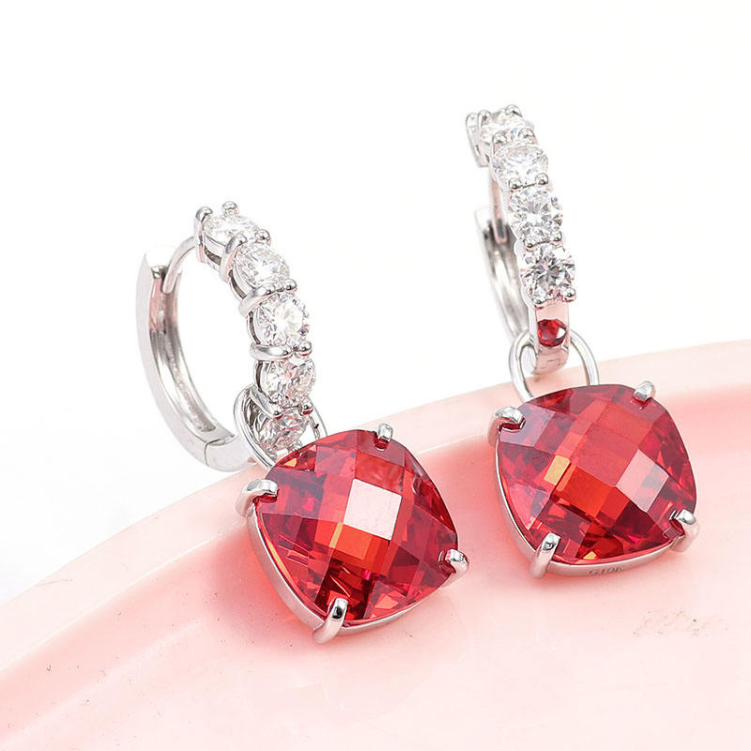 Ruby & Diamond Stud Earrings Maya Henry Jewelry
