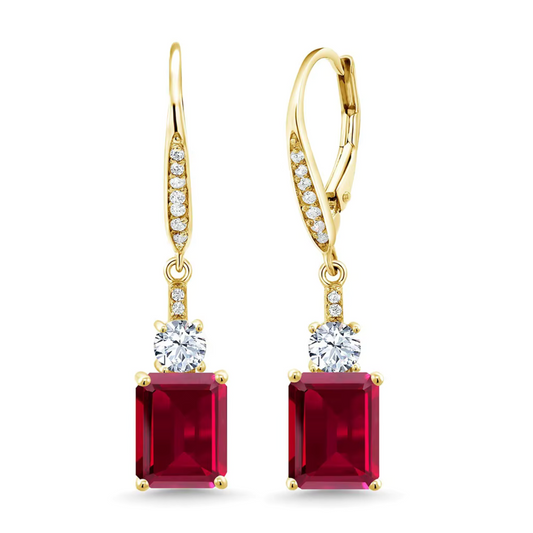 Ruby Leverback Drop Earrings Maya Henry Jewelry