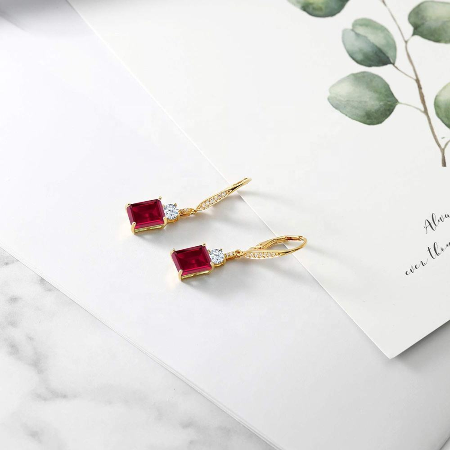 Ruby Leverback Drop Earrings Maya Henry Jewelry