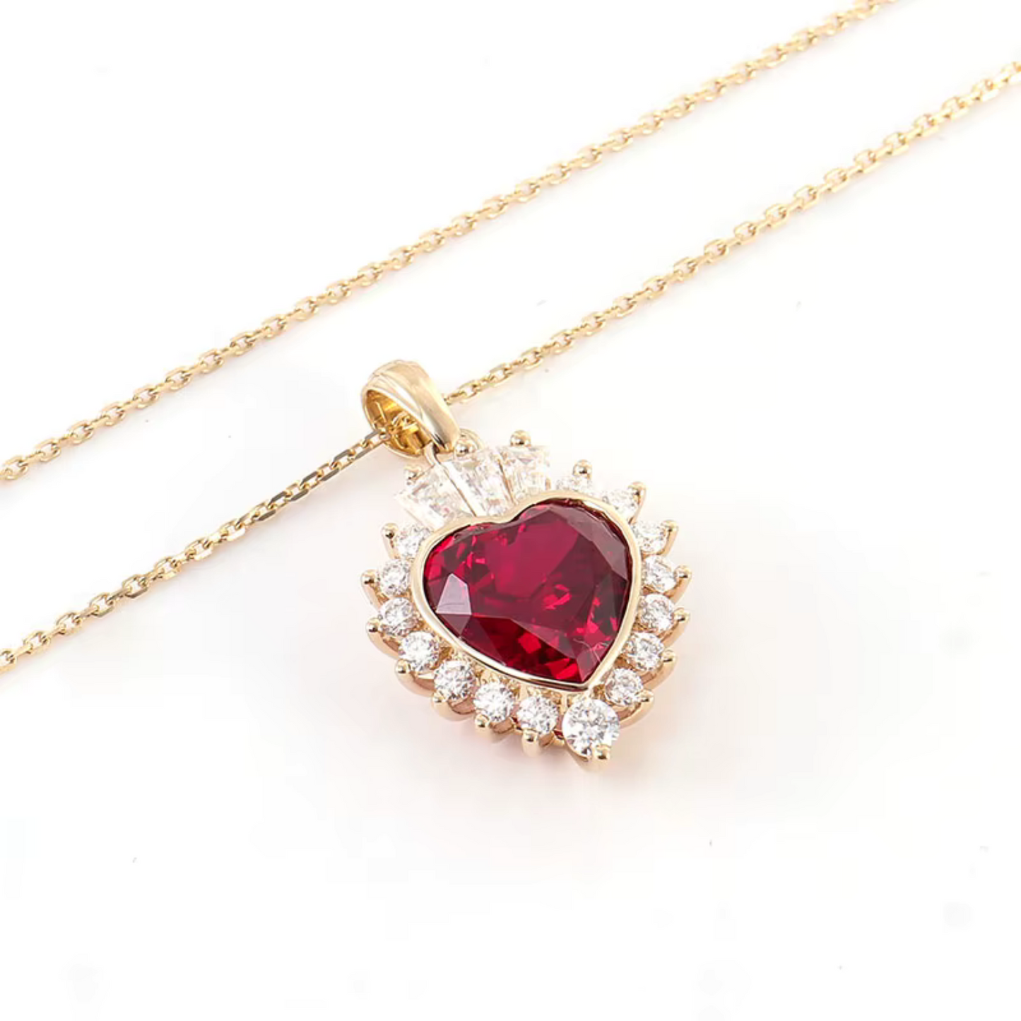 Ruby & Moissanite Gemstone Necklace Maya Henry Jewelry