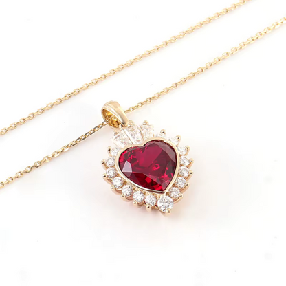 Ruby & Moissanite Gemstone Necklace Maya Henry Jewelry