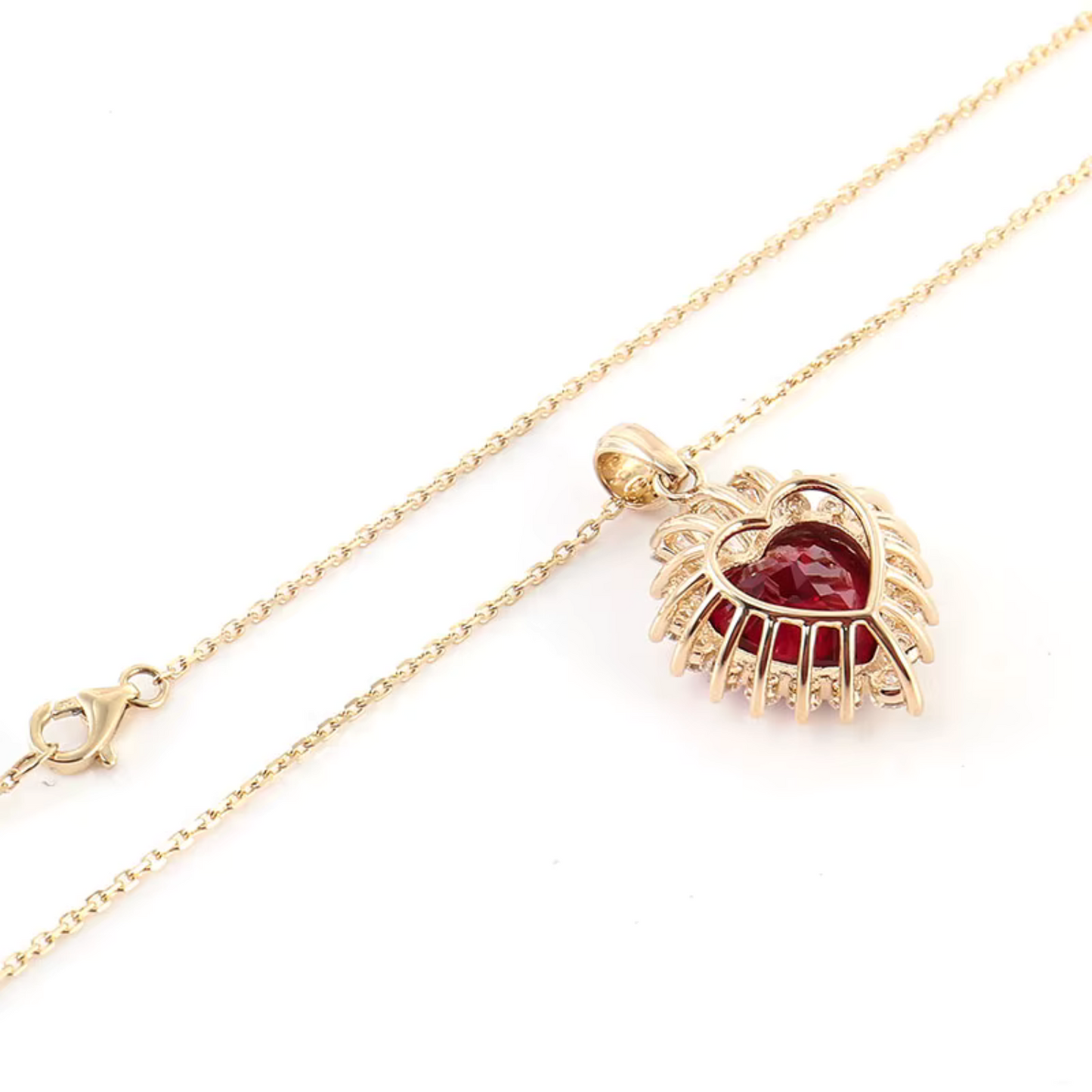 Ruby & Moissanite Gemstone Necklace Maya Henry Jewelry