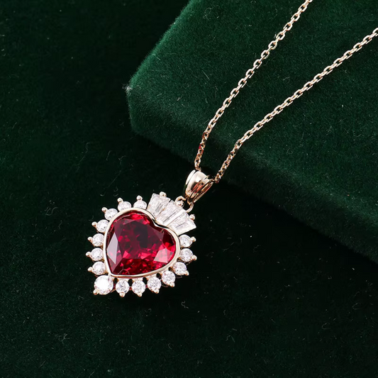 Ruby & Moissanite Gemstone Necklace Maya Henry Jewelry