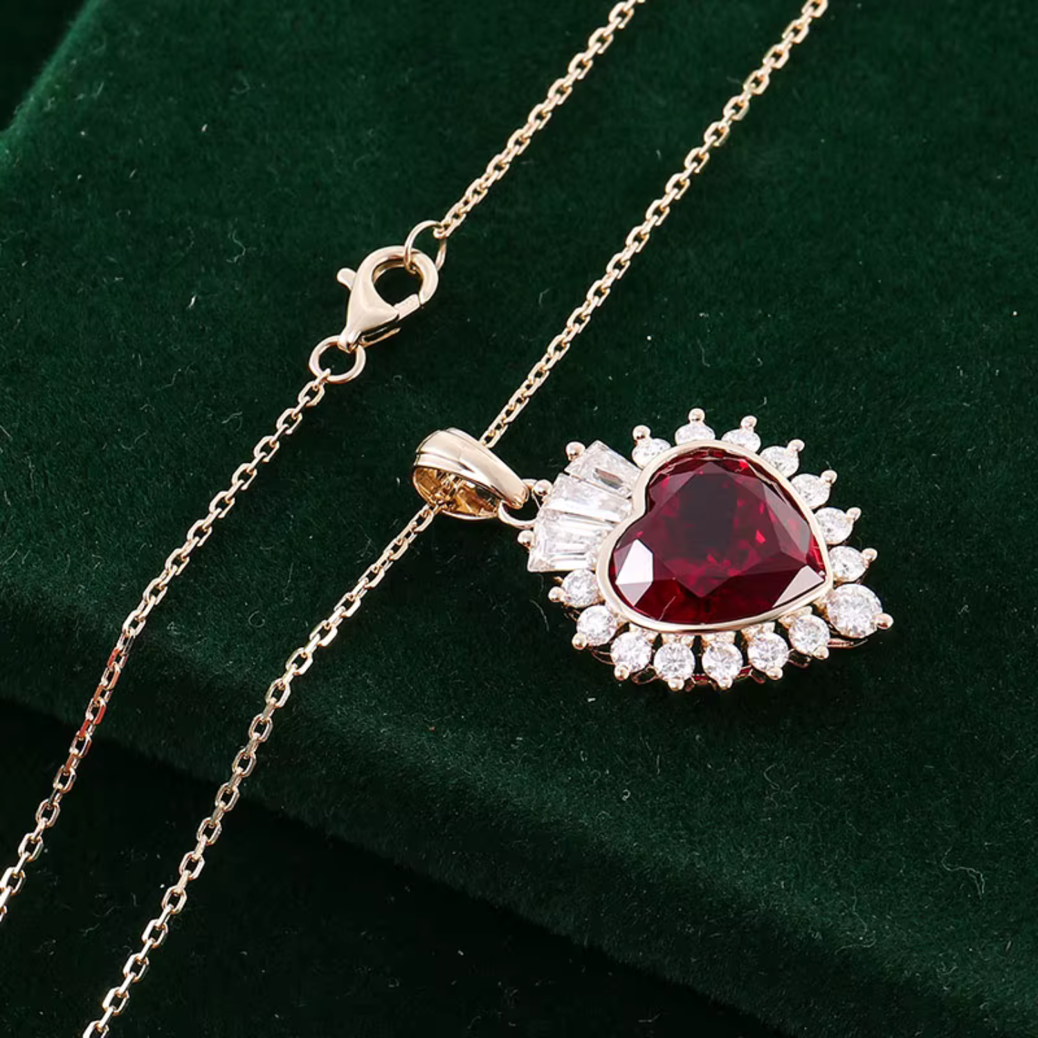 Ruby & Moissanite Gemstone Necklace Maya Henry Jewelry