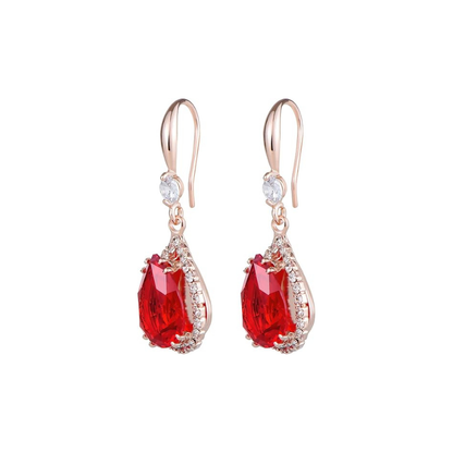 Ruby Teardrop Earrings | Rose Gold Maya Henry Jewelry
