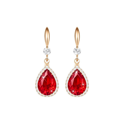 Ruby Teardrop Earrings | Rose Gold Maya Henry Jewelry
