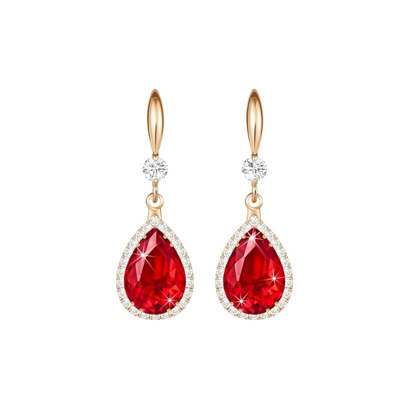 Ruby Teardrop Earrings | Rose Gold Maya Henry Jewelry
