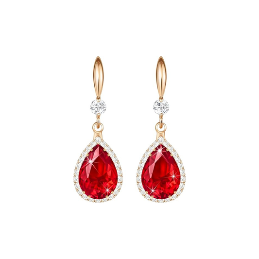 Ruby Teardrop Earrings | Rose Gold Maya Henry Jewelry