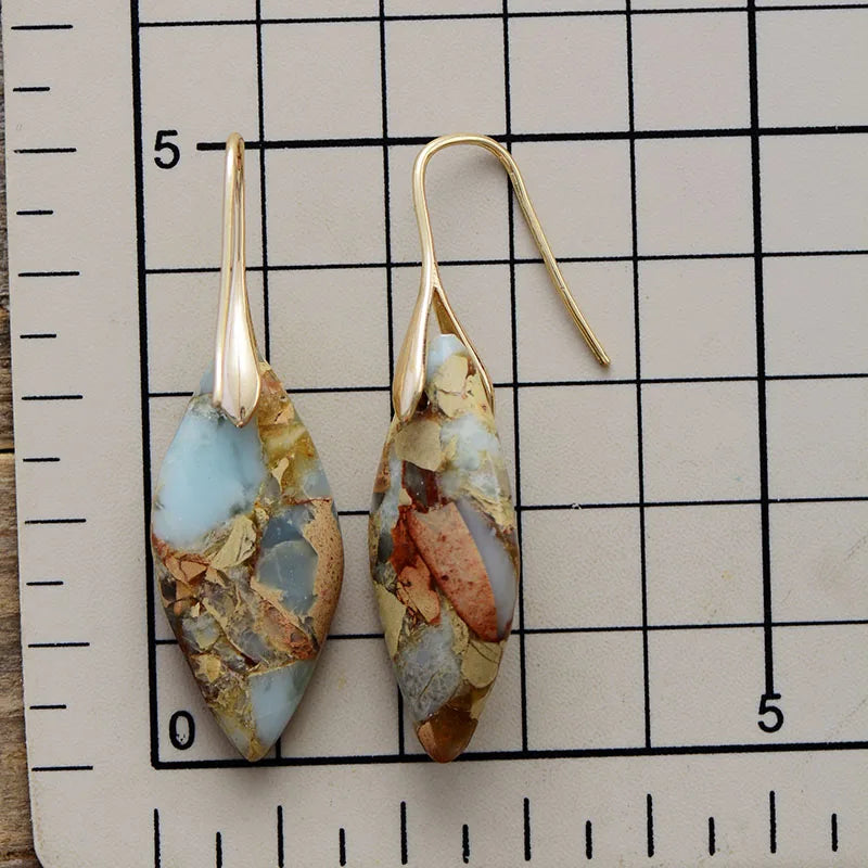 Natural Stone Teardrop Earrings Maya Henry Jewelry