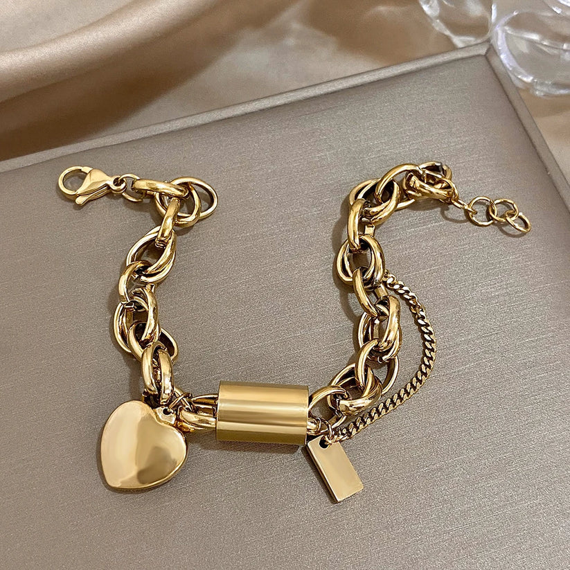 Heartened Chunky Bracelet | White Gold Maya Henry Jewelry