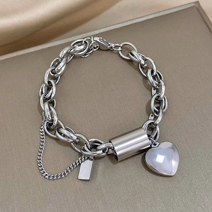 Heartened Chunky Bracelet | White Gold Maya Henry Jewelry