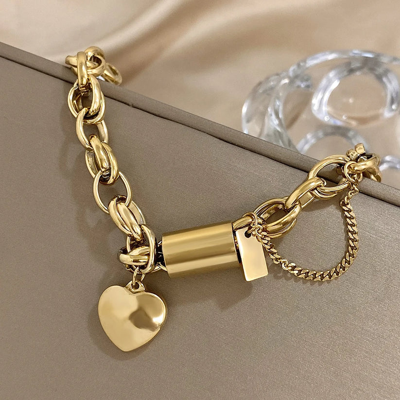 Heartened Chunky Bracelet | Gold Maya Henry Jewelry