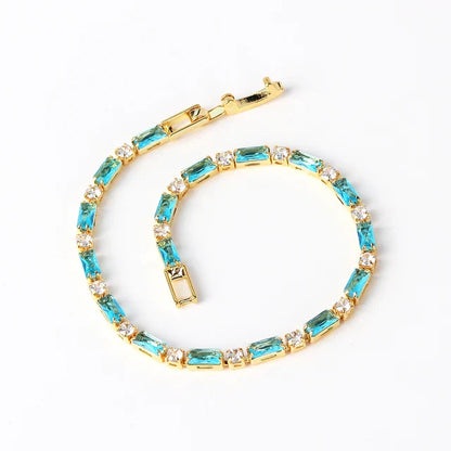 Natural Turquoise Stone Bracelet | Gold Maya Henry Jewelry
