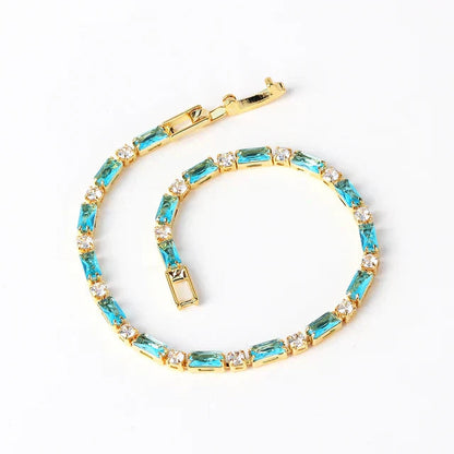 Natural Turquoise Stone Bracelet | Gold Maya Henry Jewelry