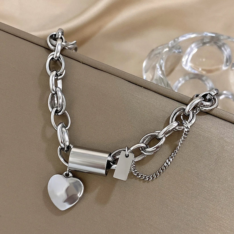 Heartened Chunky Bracelet | White Gold Maya Henry Jewelry