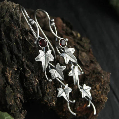 Antique Leaf Elf Earrings | White Gold Maya Henry Jewelry