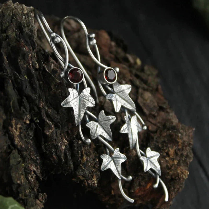 Antique Leaf Elf Earrings | White Gold Maya Henry Jewelry