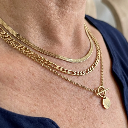 Savira Textured Coin Layered Necklace | Gold Maya Henry Jewelry
