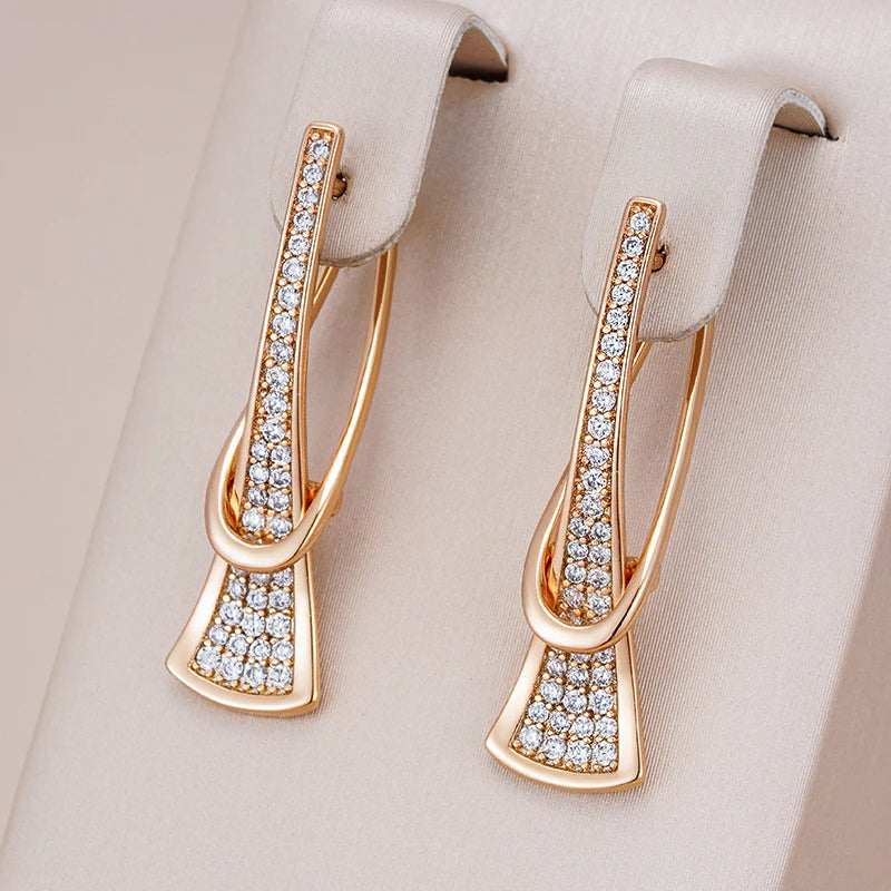 Radiant Layers Crystal Earrings | Gold Maya Henry Jewelry
