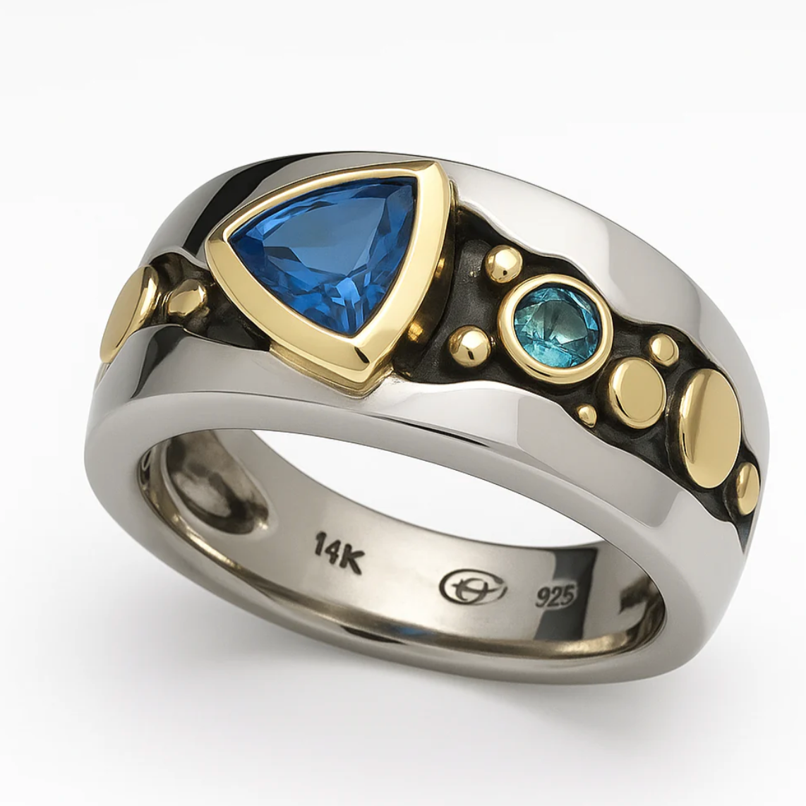 Vintage Blue Zirconia Boho Ring Maya Henry Jewelry