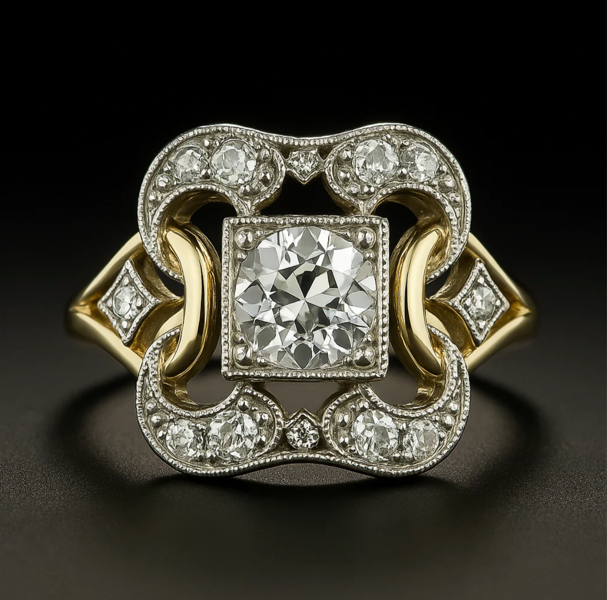 Vintage Zirconia Gold Ring Maya Henry Jewelry