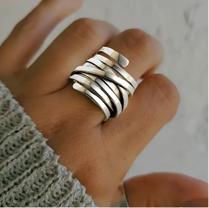 Bliss - Vintage Thick Layer Silver Ring Maya Henry Jewelry