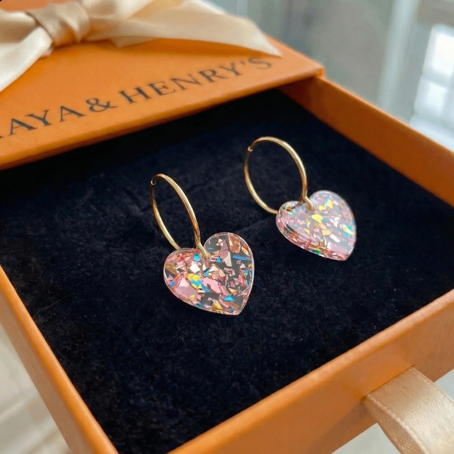 Sugarplum Heart Drop Earrings | Gold Maya Henry Jewelry