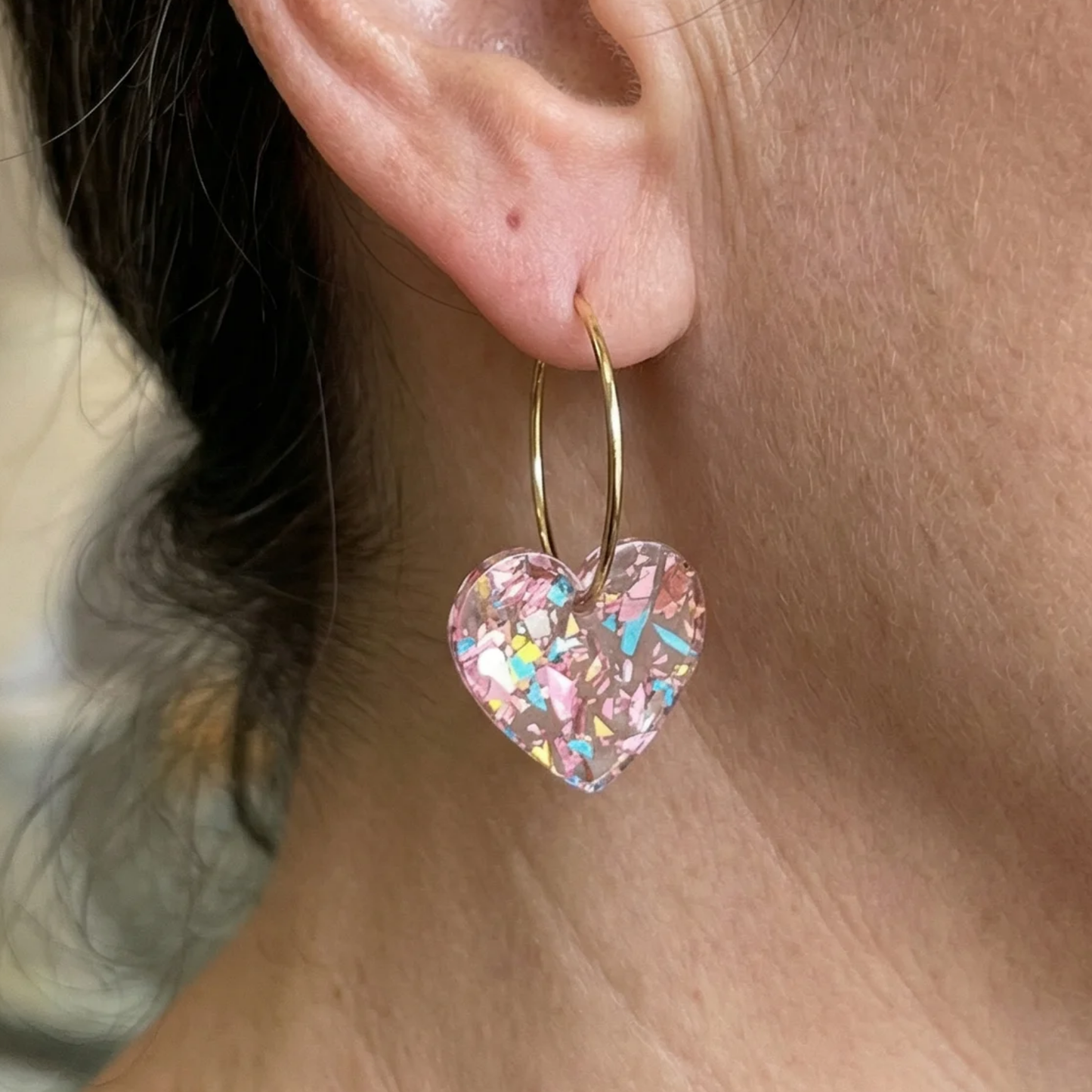 Sugarplum Heart Drop Earrings | Gold Maya Henry Jewelry
