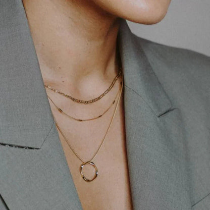 Open Circle Three Row Necklace | Gold Maya Henry Jewelry