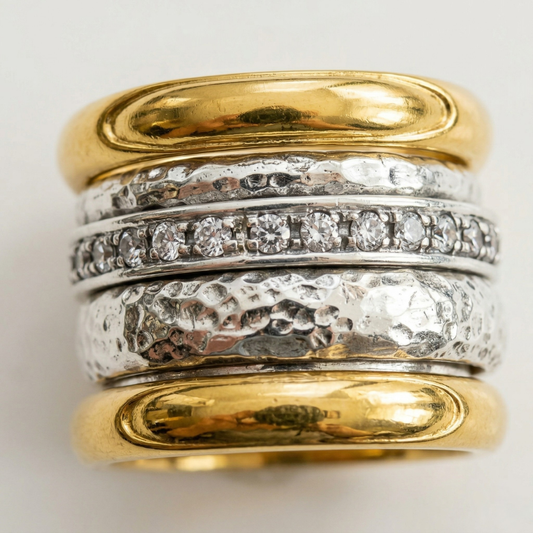 Timeless Layered Thick Yellow Ring | Gold Maya Henry Jewelry