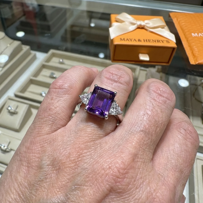 Trinity Amethyst Ring | White Gold Maya Henry Jewelry