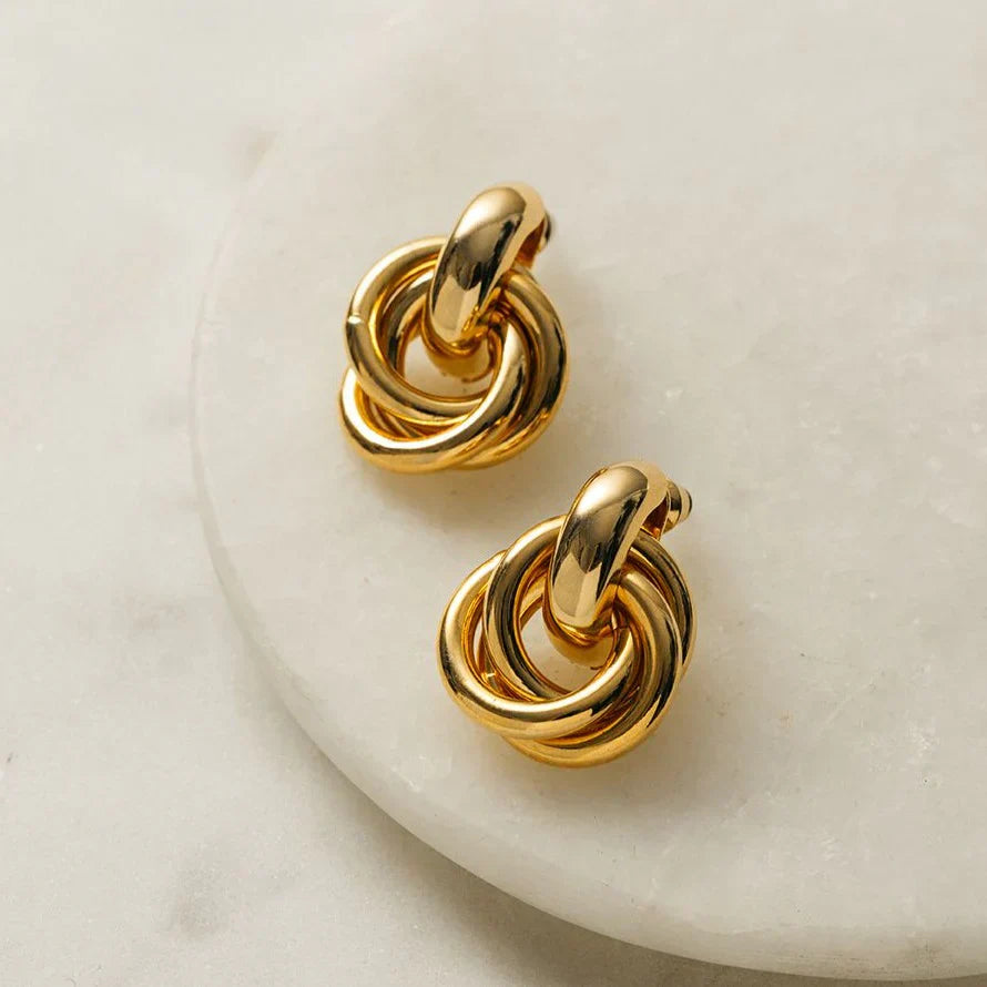 Statement Interlocking Earrings | Gold Maya Henry Jewelry