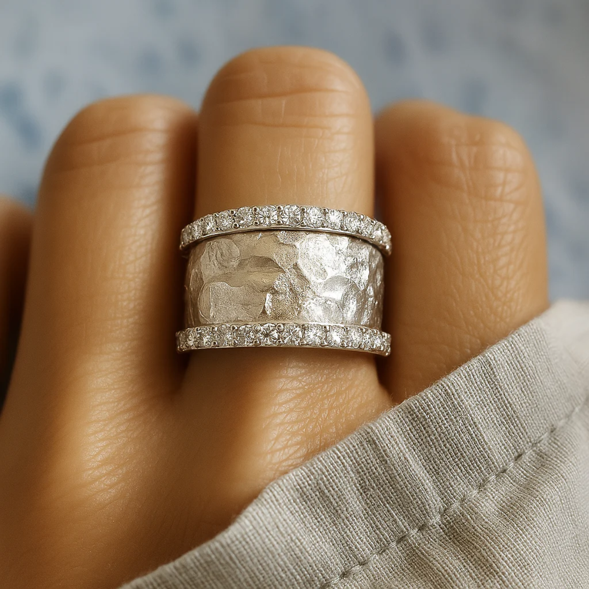 Vintage Silvered Zirconia Ring Maya Henry Jewelry