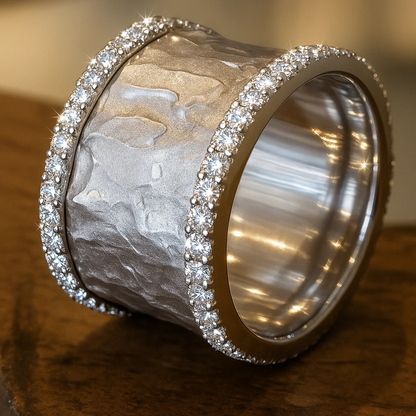 Vintage Silvered Zirconia Ring Maya Henry Jewelry