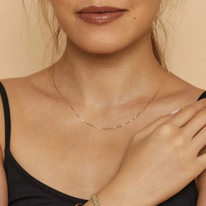 Bodega Box Necklace - White Gold Maya Henry Jewelry
